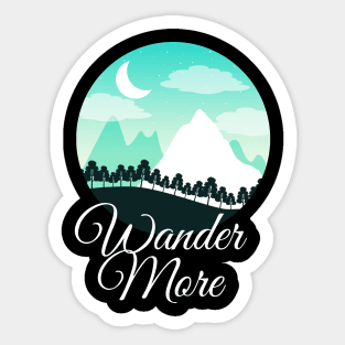 Wander More Hiker Nature Outdoor Hiking Sticker